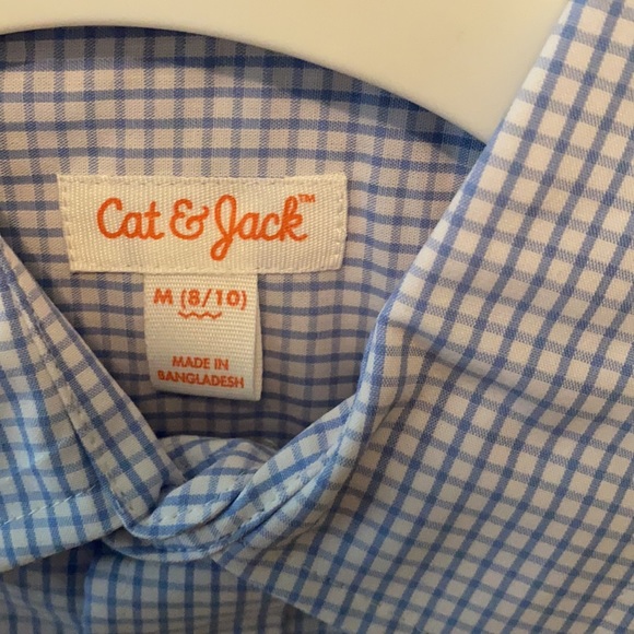 Cat and Jack size medium 8-10 Design is white and blue squares - Picture 3 of 8
